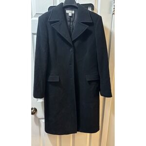 VTG Casual Corner Long Wool Blend Coat Size Large Single Breasted
